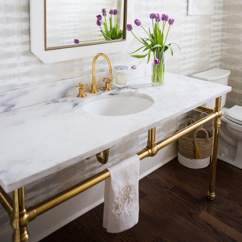 A beautiful Decorative Collar style vanity with an optional Front Riser